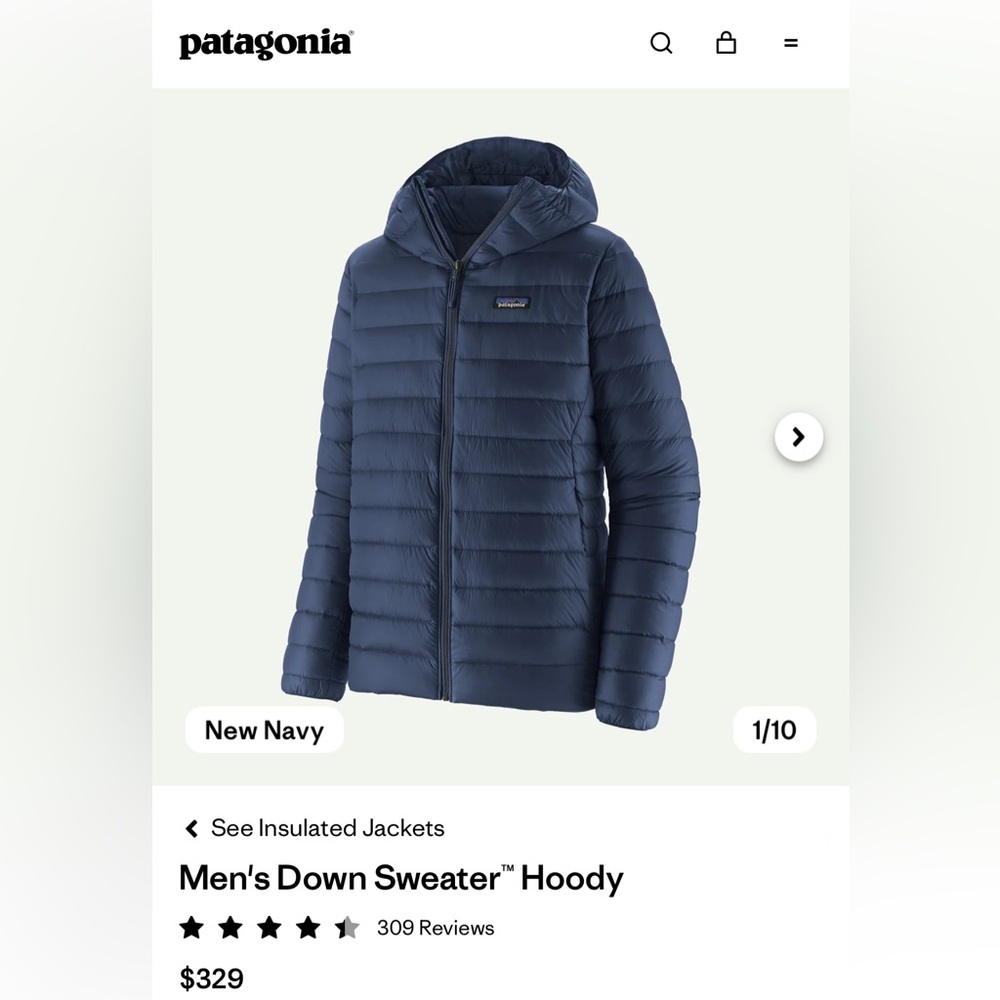 Men's Down Sweater™ Hoody
 - New Navy